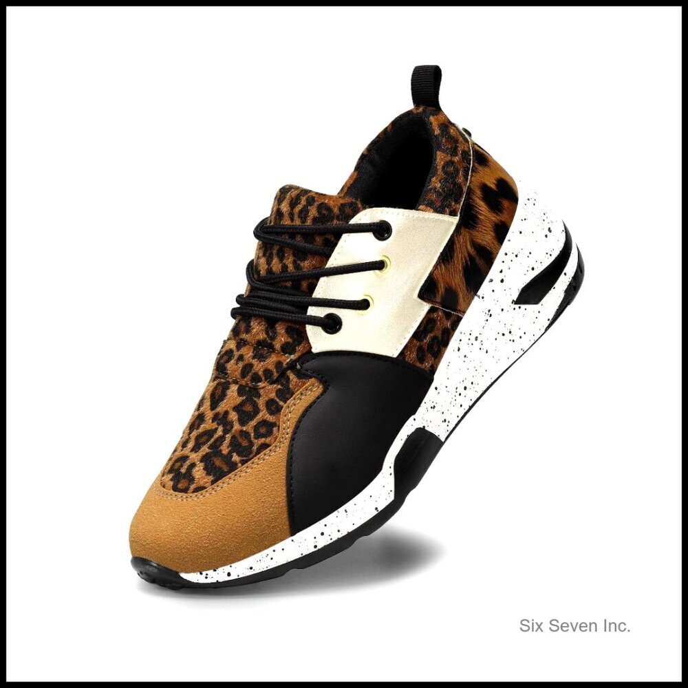 High Heel Wedge Sneakers Retro Platform Lace Up Casual Fashion Shoes